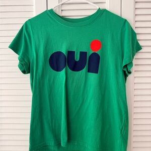 Clare V Classic Green Oui Tee, NWOT, Small